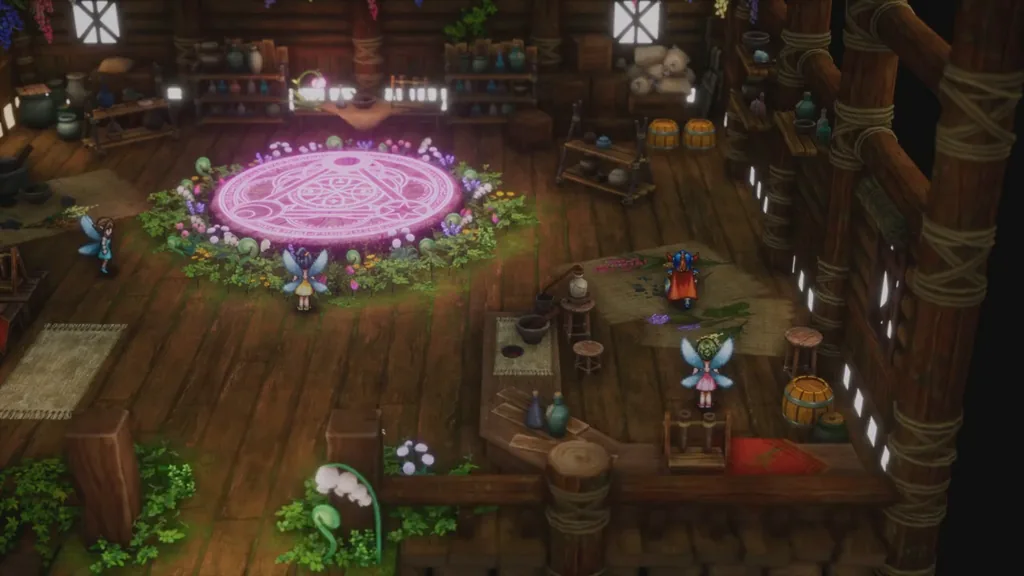 The Faeries’ workshop with its glowing magic circle