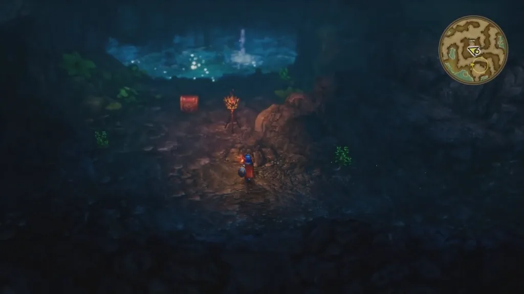 A chest by the underground water on Quagmire Cave B2