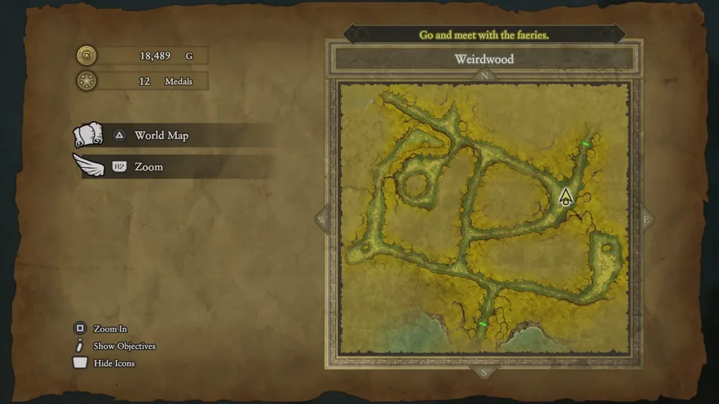 Weirdwood’s first area on the map once the fog lifts