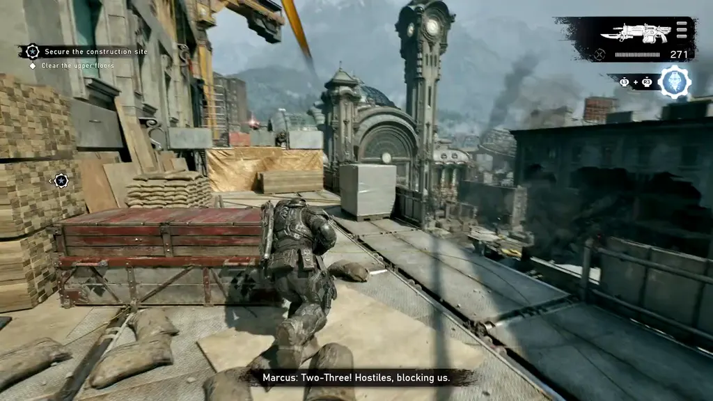 Fighting on the upper floors of the construction site