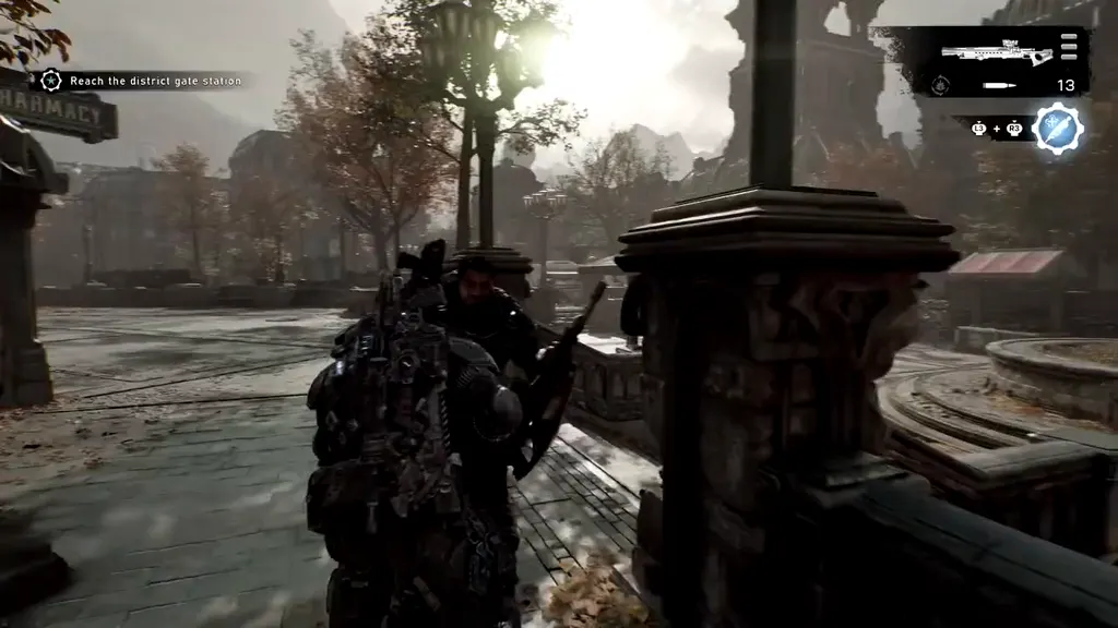 Bravo moving through a street of the district