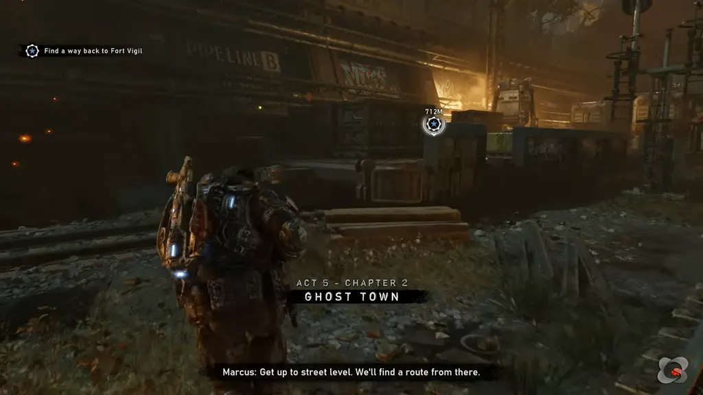 Marcus by the tracks with the Act 5 Chapter 2 Ghost Town title