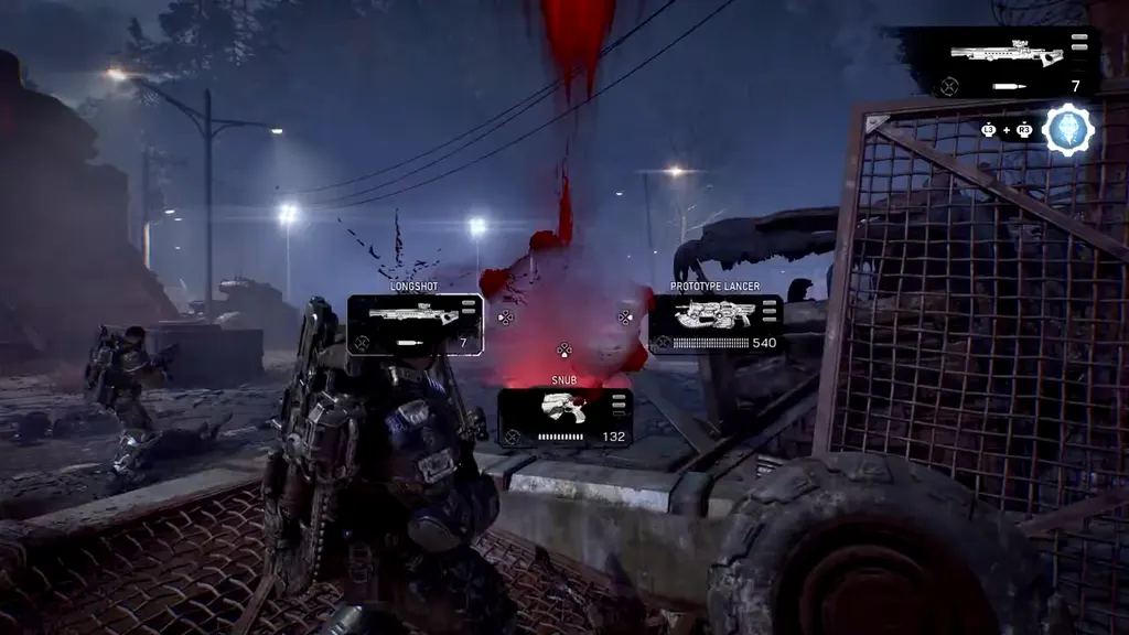 Fighting near the base gate at night