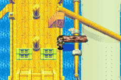 The rock and log on the pirate ship’s mast