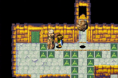 The three pillars and the raised boulder
