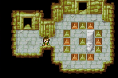 A piece of statue among the blocks