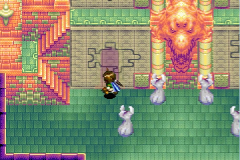 The fish symbol on the lower-left wall