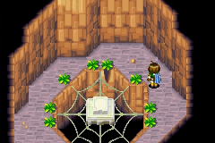 The pedestal held up by a spider web