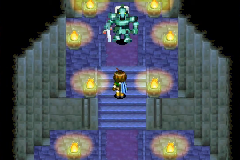 Sentinel waiting in the dark chamber