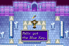 Picking up the Blue Key at the bottom of the west tower