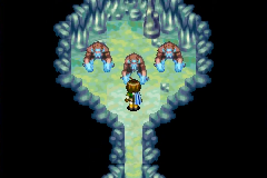The three Chestbeaters waiting at the end of the corridor