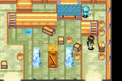 Ice pillars and the wooden crate