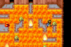 Flames cutting off the path