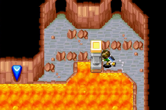 Pushing a pillar into the lava