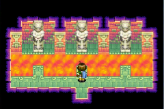 The three statues inside the man tower