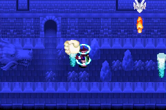 The icy corridor of the flamethrower race