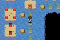 A watery hall full of chests on Treasure Isle