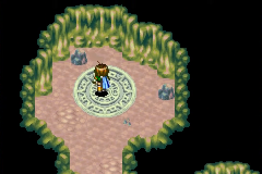 The teleport circle at the start of the cave