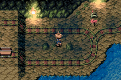A track switch beside the mine carts