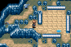 The lit room with the pillar puzzle and Squall