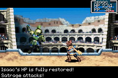 Isaac fighting his rival at the end of the second final