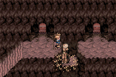The exit of the first cave with the shortcut pillar