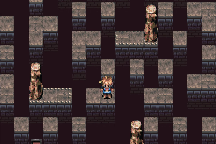 The platforms and pillars of the first cave