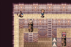 Bane running around the blocks in the sixth cave