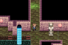 The statue and waterfall inside Kalay Tunnel