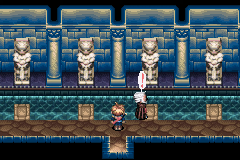 The Sol Sanctum room with six statues in a row