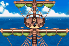 The lookout at the top of the ship’s mast