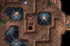 The room inside Tret Tree with the Healing Ring chest on the web