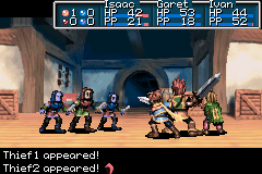 Battle against the Bandit and two Thieves in Vault