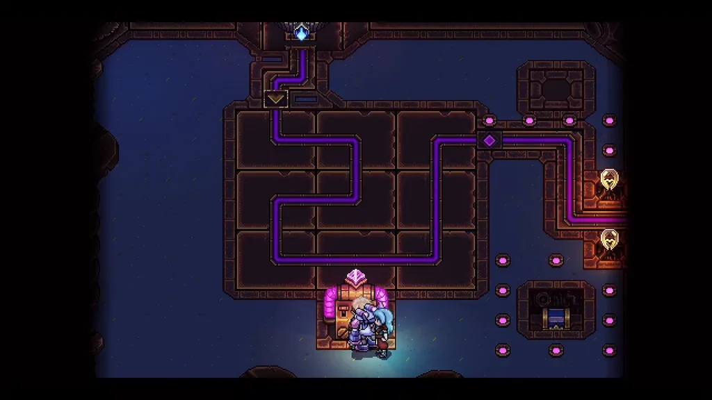 The sliding pipe-tile puzzle on the world map outside the Ivory Towers