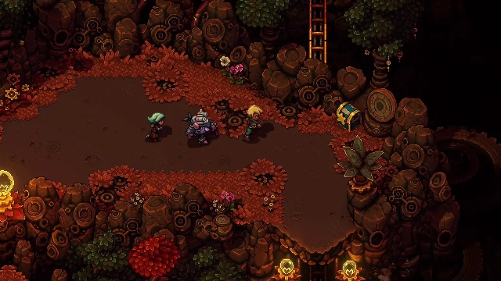 The party near a chest after the fight with the Coilemurs