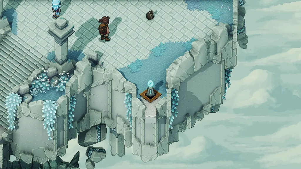 White stone ruins above the clouds in the Elder Mist Trials