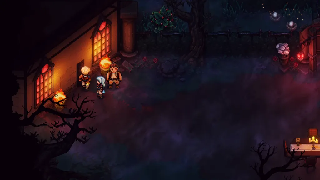 The Haunted Mansion’s garden at night