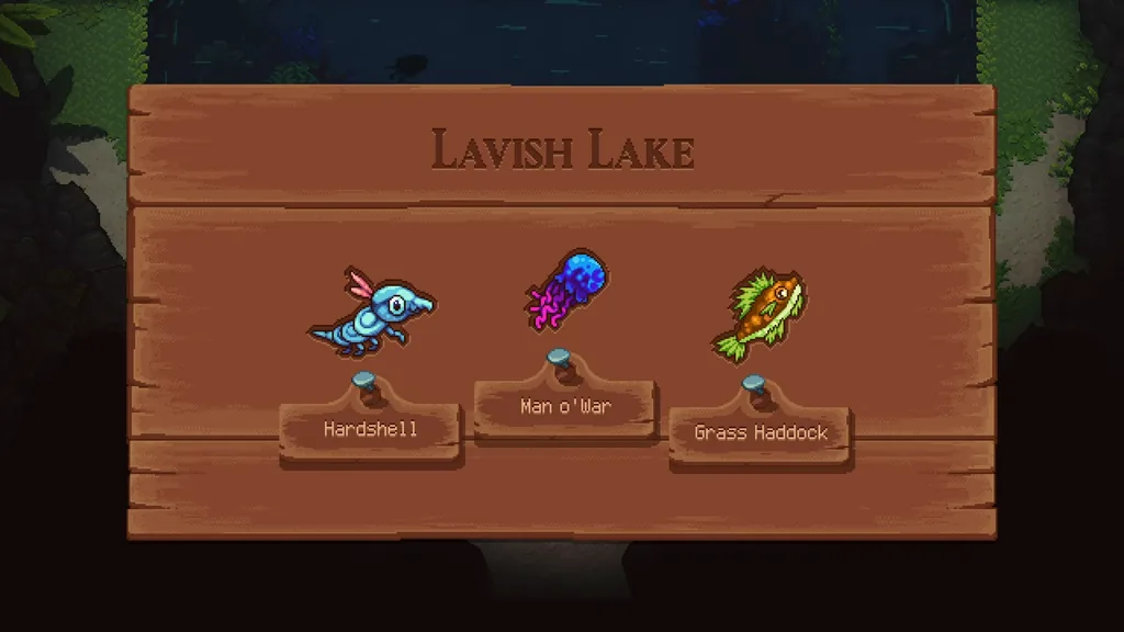 The Lavish Lake fish board: Hardshell, Man o’ War and Brass Haddock