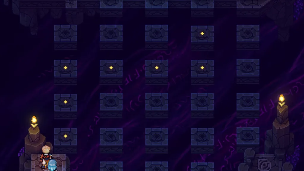 The rows of floor tiles in the lab’s puzzle room