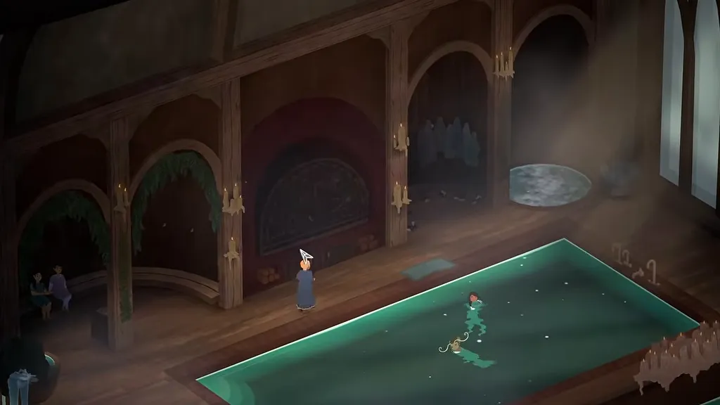 A student swimming in the Bathhouse pool