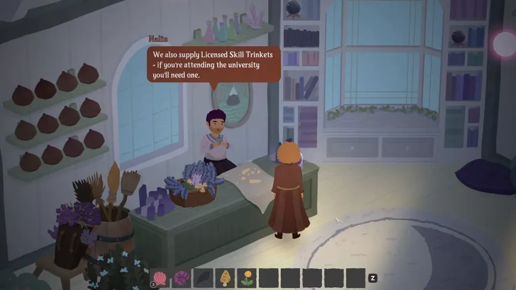 Nalin offering a Licensed Skill Trinket