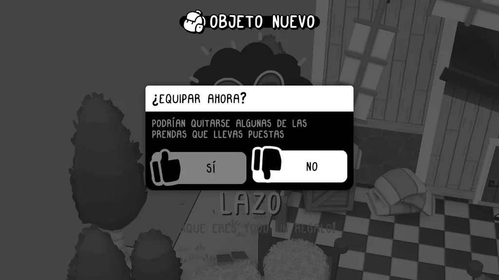New item screen for the Ribbon, asking whether to wear it now